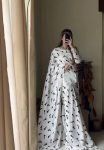 DESIGNER PURE SILK DIGITAL PRINT WORK GOWN SAREE WITH ATTACHED DUPATTA FESTIVAL WEAR WHOLESALE PRICE ETHNIC GARMENT (3)