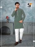 DESIGNER RAYON CHICKENKARI WORK MENS KURTA PAJAMA FESTIVAL WEAR WHOLESALE PRICE ETHNIC GARMENT 1 (3)