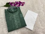 DESIGNER RAYON EMBROIDERY SEQUENCE WORK MEN’S KURTA PAJAMA FESTIVAL WEAR WHOLESALE PRICE ETHNIC GARMENT (17)