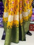 DESIGNER SILK DIGITAL PRINT JACQUARD BORDER WORK SAREE WITH UNSTITCHED BLOUSE FESTIVAL WEAR WHOLESALE PRICE ETHNIC GARMENT (8)