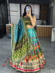 DESIGNER SILK PRINTED WITH GOTTA PATI WORK LEHENGA CHOLI WITH DUPATTA FESTIVAL WEAR WHOLESALE PRICE ETHNIC GARMENT (12)