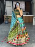 DESIGNER SILK PRINTED WITH GOTTA PATI WORK LEHENGA CHOLI WITH DUPATTA FESTIVAL WEAR WHOLESALE PRICE ETHNIC GARMENT (12)