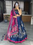 DESIGNER SILK PRINTED WITH GOTTA PATI WORK LEHENGA CHOLI WITH DUPATTA FESTIVAL WEAR WHOLESALE PRICE ETHNIC GARMENT (15)