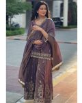 DESIGNER TWIL GOLD NET EMBROIDERY SEQUENCE WORK TOP PALAZZO WITH DUPATTA FESTIVAL WEAR WHOLESALE PRICE ETHNIC GRAMENT (7)