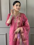 DESIGNER VISCOSA CHANDERI SEQUENCE CODING EMBROIDERY WORK TOP PANT WITH DUPATTA FESTIVAL WEAR WHOLESALE PRICE ETHNIC GARMENT (6)