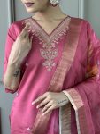 DESIGNER VISCOSA CHANDERI SEQUENCE CODING EMBROIDERY WORK TOP PANT WITH DUPATTA FESTIVAL WEAR WHOLESALE PRICE ETHNIC GARMENT (6)