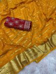 DESIGNER VISCOSE GEORGETTE SAREE WITH EMBROIDERY WORK UNSTITCHED BLOUSE FESTIVAL WEAR WHOLESALE PRICE ETHNIC GARMENT5 (3)