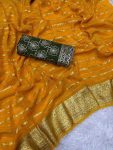 DESIGNER VISCOSE GEORGETTE SAREE WITH EMBROIDERY WORK UNSTITCHED BLOUSE FESTIVAL WEAR WHOLESALE PRICE ETHNIC GARMENT5 (3)