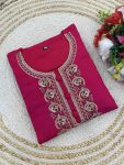 FANCY CHINON CODING SEQUENCE EMBROIDERY WORK TOP BOTTOM WITH DUPATTA PARTY WEAR WHOLESALE PRICE ETHNIC GARMENT (8)