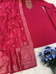 FANCY CHINON CODING SEQUENCE EMBROIDERY WORK TOP BOTTOM WITH DUPATTA PARTY WEAR WHOLESALE PRICE ETHNIC GARMENT (8)