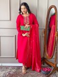 FANCY CHINON CODING SEQUENCE EMBROIDERY WORK TOP BOTTOM WITH DUPATTA PARTY WEAR WHOLESALE PRICE ETHNIC GARMENT (8)