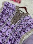 FANCY CHINON SILK EMBROIDERY SEQUENCE DIGITAL PRINT WORK KAFTAN PALAZZO FESTIVAL WEAR WHOLESALE PRICE ETHNIC GARMENT (16)