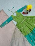 FANCY CHINON SILK EMBROIDERY SEQUENCE WORK GOWN WITH DUPATTA FESTIVAL WEAR WHOLESALE PRICE ETHNIC GARMENT (5)