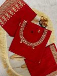 FANCY CHINON SILK EMBROIDERY WORK TOP PALAZZO WITH DUPATTA FESTIVAL WEAR WHOLESALE PRICE ETHNIC GARMENT (3)