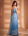 FANCY GEORGETTE EMBROIDERY SEQUENCE THREAD WORK SAREE WITH UNSTITCHED BLOUSE PARTY WEAR WHOLESALE PRICE ETHNIC GARMENT (4)