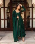 FANCY GEORGETTE HAND WORK GOWN WITH DUPATTA PARTY WEAR WHOLESALE PRICE ETHNIC GARMENT (5)