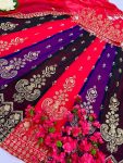 FANCY GEORGETTE MULTI COLORED EMBROIDERY SEQUENCE ZARI BOREDR WORK LEHENGA CHOLI WITH DUPATTA PARTY WEAR WHOLESALE PRICE ETHNIC GARMENT (12)