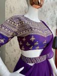 FANCY GEORGETTE RUFFLE WORK SAREE WITH UNSTITCHED BLOUSE AND BELT PARTY WEAR WHOLESALE PRICE ETHNIC GARMENT (7)