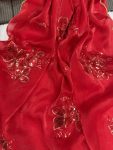 FANCY JIMMY CHOO SEQUENCE EMBROIDERY WORK SAREE WITH UNSTITCHED BLOUSE PARTY WEAR WHOLESALE PRICE ETHNIC GRAMENT (5)