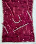 FANCY JIMMY CHOO SEQUENCE HAND WORK SAREE WITH UNSTITCHED BLOUSE PARTY WEAR WHOLESALE PRICE ETHNIC GARMENT (13)