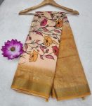 FANCY LINEN COTTON DIGITAL PRINT WORK SAREE WITH UNSTITCHED BLOUSE DAILY WEAR WHOLESALE PRICE ETHNIC GARMENT (4)