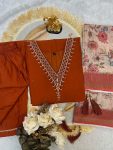 FANCY ROMAN SILK HAND WORK TOP BOTTOM WITH DUPATTA FESTIVAL WEAR WHOLESALE PRICE ETHNIC GARMENT (5)