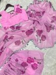 FANCY TABBY SILK DIGITAL PRINTED RUFFLE WORK LEHENGA SAREE BELT ATTACHED DUPATTA WITH STITCHED BLOUSE PARTY WEAR WHOLESALE PRICE ETHNIC GARMENT (12)