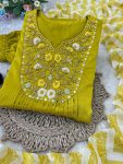 FANCY VISCOSE MUSLIN SILK EMBROIDERY WORK GOWN BOTTOM WITH DUPATTA PARTY WEAR WHOLESALE PRICE ETHNIC GARMENT (9)