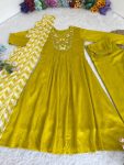 FANCY VISCOSE MUSLIN SILK EMBROIDERY WORK GOWN BOTTOM WITH DUPATTA PARTY WEAR WHOLESALE PRICE ETHNIC GARMENT (9)