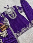 FASHIONABLE CHINON SILK EMBROIDERY SEQUENCE WORK TOP PALAZZO WITH DUPATTA PARTY WEAR WHOLESALE PRICE ETHNIC GARMENT (4)