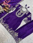 FASHIONABLE CHINON SILK EMBROIDERY SEQUENCE WORK TOP PALAZZO WITH DUPATTA PARTY WEAR WHOLESALE PRICE ETHNIC GARMENT (4)