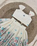 FASHIONABLE COTTON THREAD PRINTED KID’S TOP WITH SKIRT PARTY WEAR WHOLESALE PRICE ETHNIC GARMENT (4)