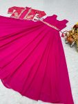 FASHIONABLE GEORGETTE EMBROIDERY SEQUENCE WORK GOWN JACKET WITH BELT PARTY WEAR WHOLESALE PRICE ETHNIC GARMENT (3)