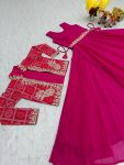 FASHIONABLE GEORGETTE EMBROIDERY SEQUENCE WORK GOWN JACKET WITH BELT PARTY WEAR WHOLESALE PRICE ETHNIC GARMENT (3)