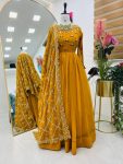 FASHIONABLE GEORGETTE SEQUENCE EMBROIEDRY GOWN WITH DUPATTA PARTY WEAR WHOLESALE PRICE ETHNIC GARMENT (3)