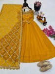 FASHIONABLE GEORGETTE SEQUENCE EMBROIEDRY GOWN WITH DUPATTA PARTY WEAR WHOLESALE PRICE ETHNIC GARMENT (3)