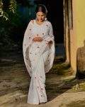 FASHIONABLE GEORGETTE THREAD WORK SAREE WITH UNSTITCHED BLOUSE FESTIVAL WEAR WHOLESALE PRICE ETHNIC GARMENT (8)