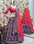 FASHIONABLE JALPARI SILK EMBROIDRY SEQUENCE WORK LEHENGA CHOLI WITH DUPATTA WEDDING WEAR WHOLESALE PRICE ETHNIC GARMENT (3)