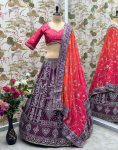 FASHIONABLE JALPARI SILK EMBROIDRY SEQUENCE WORK LEHENGA CHOLI WITH DUPATTA WEDDING WEAR WHOLESALE PRICE ETHNIC GARMENT (3)