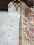 FASHIONABLE VISCOSE NYLON BUTTI EMBROIDERY WORK TOP BOTTOM WITH DUPATTA PARTY WEAR WHOLESALE PRICE ETHNIC GARMENT (5)