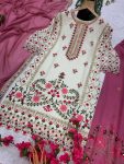 LATEST GEORGETTE EMBROIDERY SEQUENCE NEEDLE WORK TOP PALAZZO WITH DUPATTA PARTY WEAR WHOLESALE PRICE ETHNIC GARMENT (9)