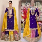 LATEST GEORGETTE EMBROIDERY SEQUNCE CODING WORK TOP LEHENGA WITH DUPATTA PARTY WEAR WHOLESALE PRICE ETHNIC GARMENT (6)