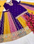 LATEST GEORGETTE EMBROIDERY SEQUNCE CODING WORK TOP LEHENGA WITH DUPATTA PARTY WEAR WHOLESALE PRICE ETHNIC GARMENT (6)