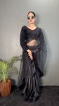 LATEST SOFT SATIN AND NET SEQUENCE BOREDR WORK SAREE WITH UNSTITCHED BLOUSE PARTY WEAR WHOLESALE PRICE ETHNIC GARMENT (12)
