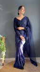 LATEST SOFT SATIN AND NET SEQUENCE BOREDR WORK SAREE WITH UNSTITCHED BLOUSE PARTY WEAR WHOLESALE PRICE ETHNIC GARMENT (11)