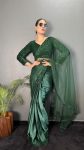 LATEST SOFT SATIN AND NET SEQUENCE BOREDR WORK SAREE WITH UNSTITCHED BLOUSE PARTY WEAR WHOLESALE PRICE ETHNIC GARMENT (9)