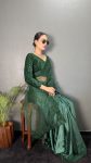 LATEST SOFT SATIN AND NET SEQUENCE BOREDR WORK SAREE WITH UNSTITCHED BLOUSE PARTY WEAR WHOLESALE PRICE ETHNIC GARMENT (9)