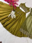 NEW ARRIVAL EMBROIDERY SEQUENCE WORK LEHENGA CHOLI WITH KOTI PARTY WEAR WHOLESALE PRICE ETHNIC GARMENT (17)