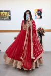 RICH LOOK GEORGETTE SEQUENCE CODING EMBROIDERY WORK GOWN WITH DUPATTA FESTIVAL WEAR WHOLESALE PRICE ETHNIC GARMENT (2)