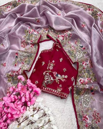 RICH LOOK JIMMY CHOO SEQUENCE THREAD EMBROIDERY CODING WORK SAREE WITH UNSTITCHED BLOUSE BABY PINK